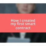 How I created my first smart contract