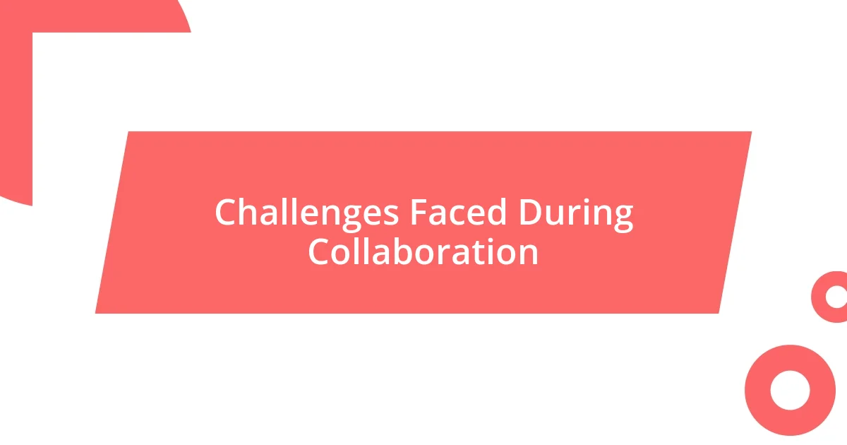 Challenges Faced During Collaboration