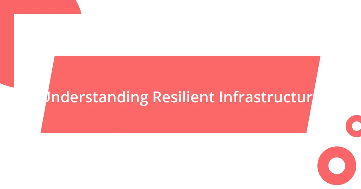 Understanding Resilient Infrastructure